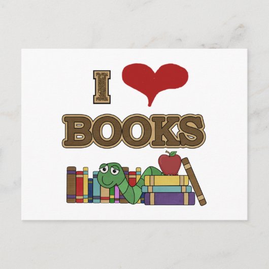 I Love Books Briefkaart (Voorkant)