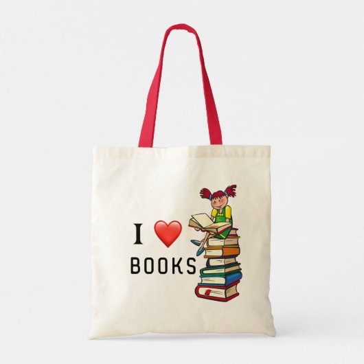 I Love Books // Fun Reading Quote Tote Bag (Achterkant)