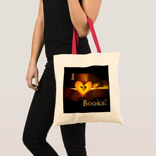 I Love Books - I 'Heart' Books (kaarslicht) Tote Bag (Voorkant (product))