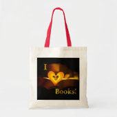 I Love Books - I 'Heart' Books (kaarslicht) Tote Bag (Voorkant)