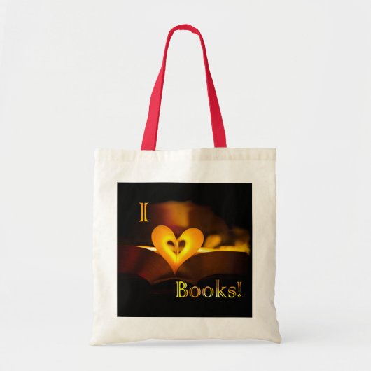 I Love Books - I 'Heart' Books (kaarslicht) Tote Bag (Voorkant)