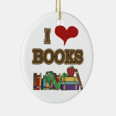 I Love Books Keramisch Ornament (Rechts)