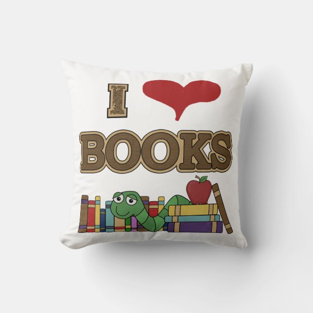 I Love Books Kussen (Voorkant)