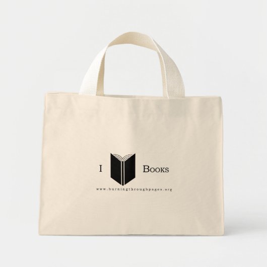 I Love Books Mini Tote Bag (Voorkant)