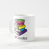 I Love Books Mok Grammatical Art Coffee Mok Giften (Voorkant links)