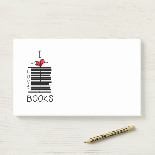 "I Love Books" Post-it® Notes (Op bureau)