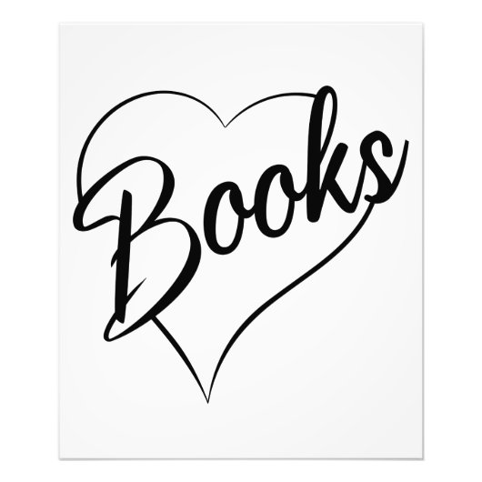 I Love Books Reading Book Lover Reader Librarian Foto Afdruk (Voorkant)