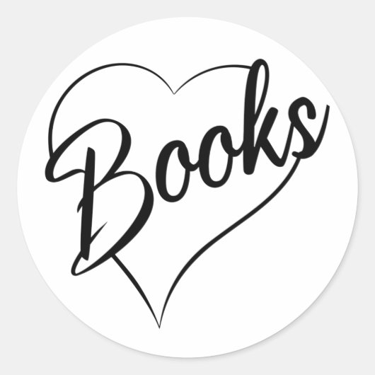 I Love Books Reading Book Lover Reader Librarian Ronde Sticker (Voorkant)