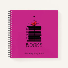 "I Love Books" Reading Log Journal Notitieboek