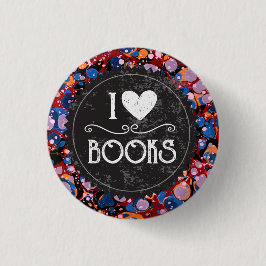 "I Love Books" Ronde Button 3,2 Cm