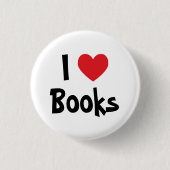 I Love Books Ronde Button 3,2 Cm (Voorkant)