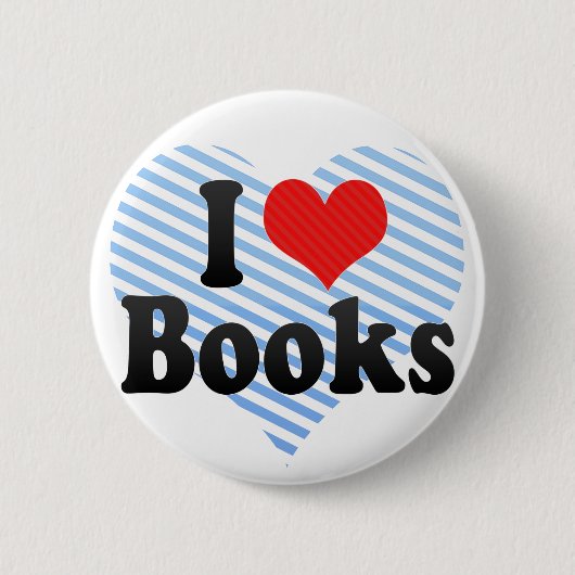 I Love Books Ronde Button 5,7 Cm (Voorkant)