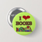 I Love Books Ronde Button 5,7 Cm (Voorkant /achterkant)