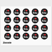 I Love Books Ronde Sticker (Vel)