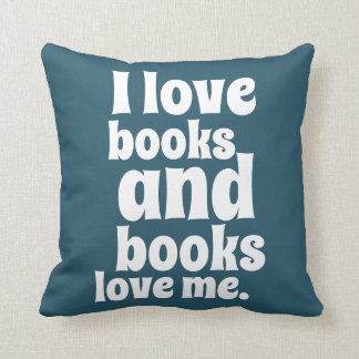 I Love Books Sierkussen (donker blauwgroen)