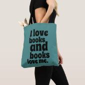 I Love Books Tas (blauwgroen en zwart) (Dichtbij)