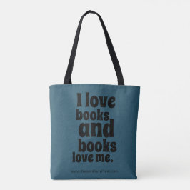 I Love Books Tas (donker blauwgroen)