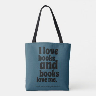 I Love Books Tas (donker blauwgroen)