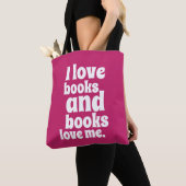 I Love Books Tas (roze pauw) (Dichtbij)