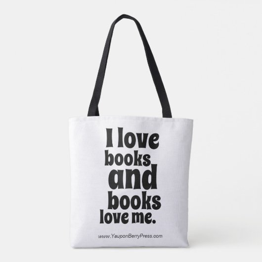 I Love Books Tas (wit en zwart) (Achterkant)
