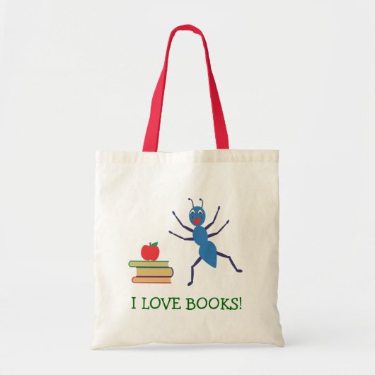I Love Books Tote Bag (Voorkant)