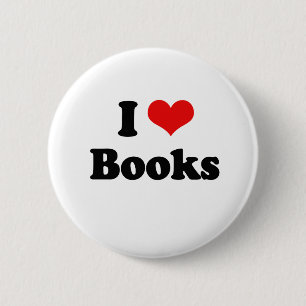 I Love Books Tshirt Ronde Button 5,7 Cm