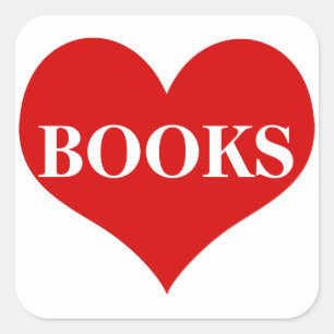 I Love Books Vierkante Sticker