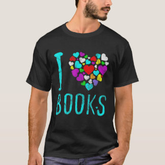 I Love Boots Heart Reading Stories Book Lover T-shirt