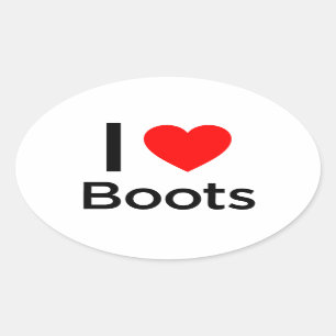 I Love Boots Ovale Sticker