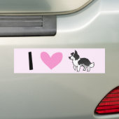 I Love Border Collies Bumpersticker (Op auto)