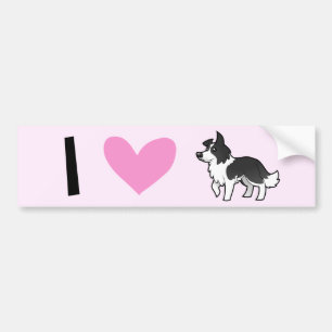 I Love Border Collies Bumpersticker