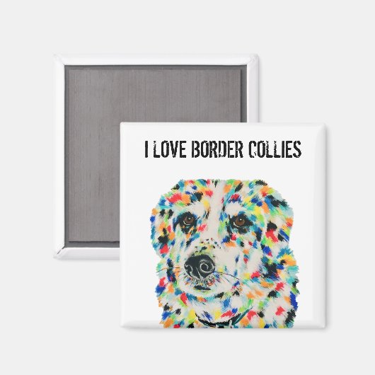 I Love Border Collies Magnet (Voorkant / Achterkant)