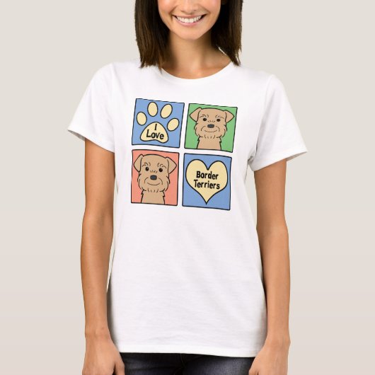 I Love Border Terriers T-shirt (Voorkant)