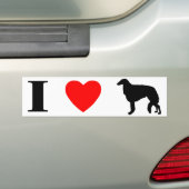 I Love Borzois Bumpersticker (Op auto)