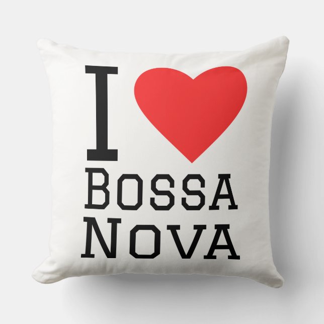 I love Bossa nova square sticker Kussen (Voorkant)