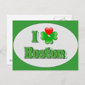 i Love Boston - Clover Briefkaart (Voorkant / Achterkant)