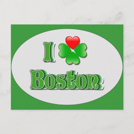 i Love Boston - Clover Briefkaart (Voorkant)