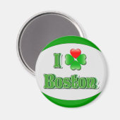 i Love Boston - Clover Magneet (Voorkant / Achterkant)