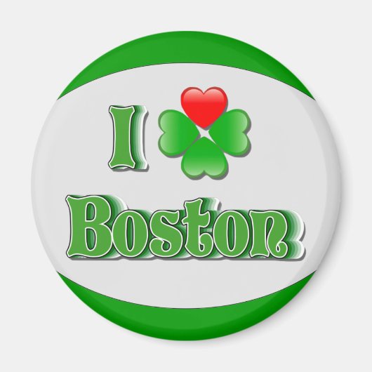 i Love Boston - Clover Magneet (Voorkant)