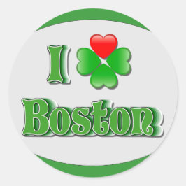 i Love Boston - Clover Ronde Sticker