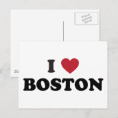 I Love Boston Massachusetts Briefkaart (Voorkant / Achterkant)