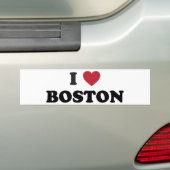 I Love Boston Massachusetts Bumpersticker (Op auto)