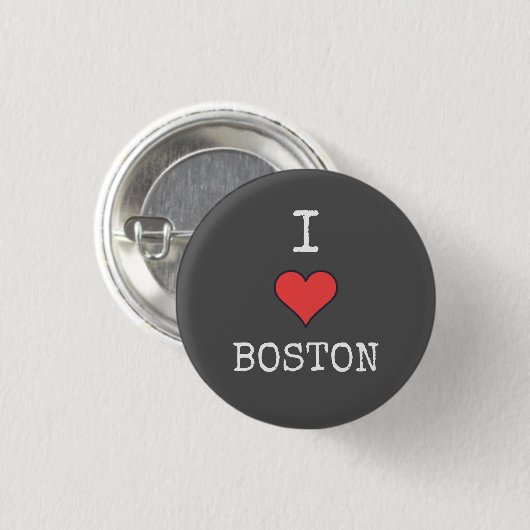 "I Love Boston" Ronde Button - Boston Swag Design (Voorkant /achterkant)
