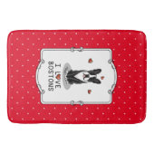 I Love Bostons Boston Terriers (zwart-wit) Badmat (Voorkant)