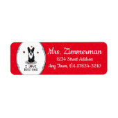 I Love Bostons - Boston Terriers (zwart-wit) Etiket (Voorkant)