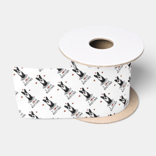 I Love Bostons - Boston Terriers (zwart-wit) Satijnen Lint