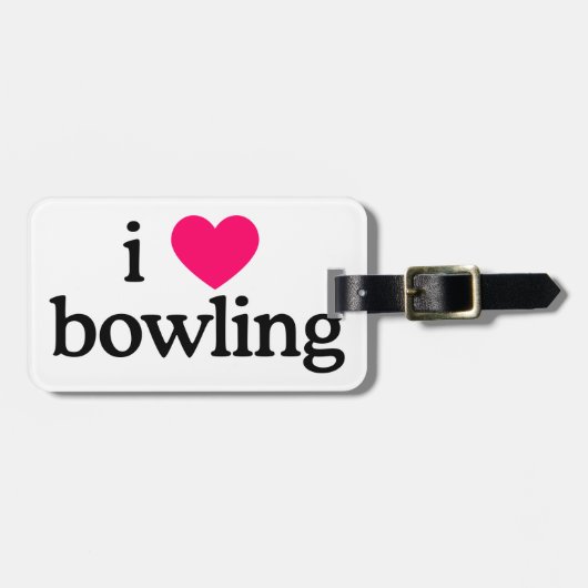 I Love Bowling Bagagelabel (Voorkant horizontaal)