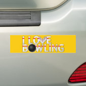 I Love Bowling Bumpersticker (Op auto)
