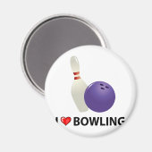 I Love Bowling Magneet (Voorkant / Achterkant)