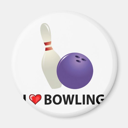 I Love Bowling Magneet (Voorkant)